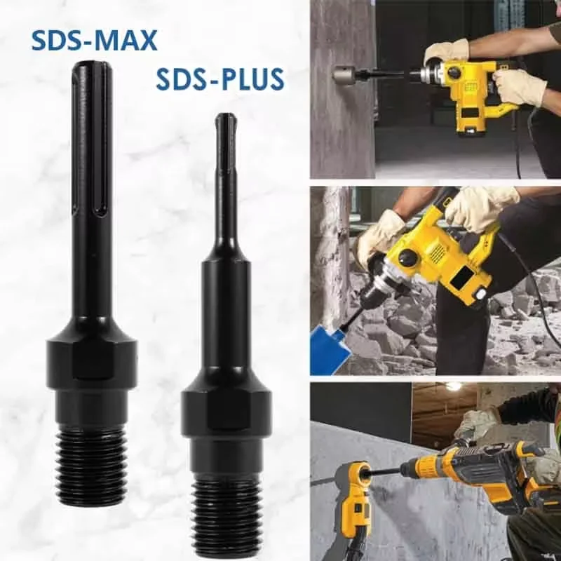 

1 1/4"-7 UNC Male Thread Connector（Include 1/2 BSP Female）to SDS PLUS/SDS Max Shank Steel For diamond Core Drill Bits
