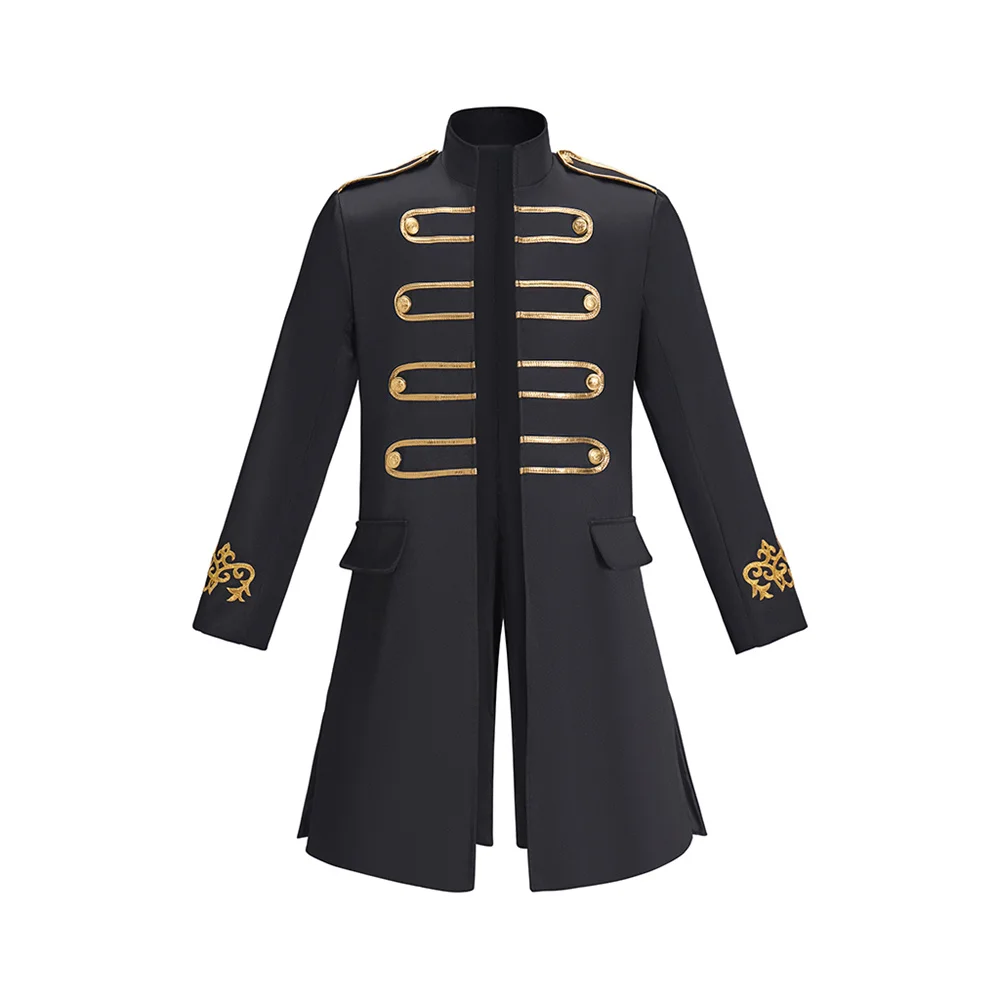 

Мужской готический фрак в стиле стимпанк, викторианская куртка, Ренессанс, благородная форма, воротник-стойка, средневековое винтажное пальто с длинными рукавами