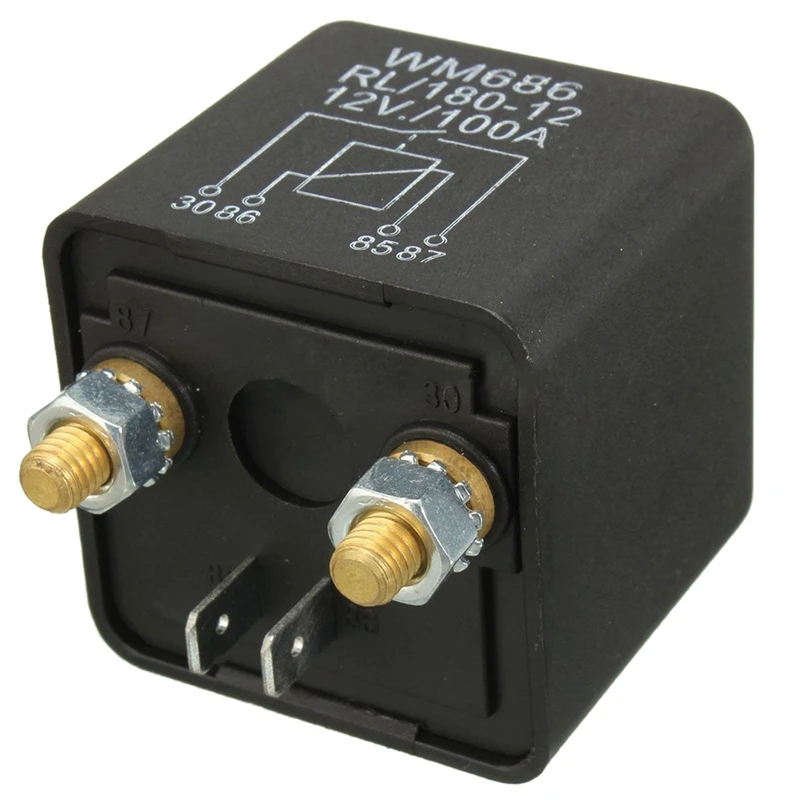 2X 12V 100Amp 4-Pin Heavy Duty ON/OFF Switch Split Charge Relay per Auto Boat Van Black