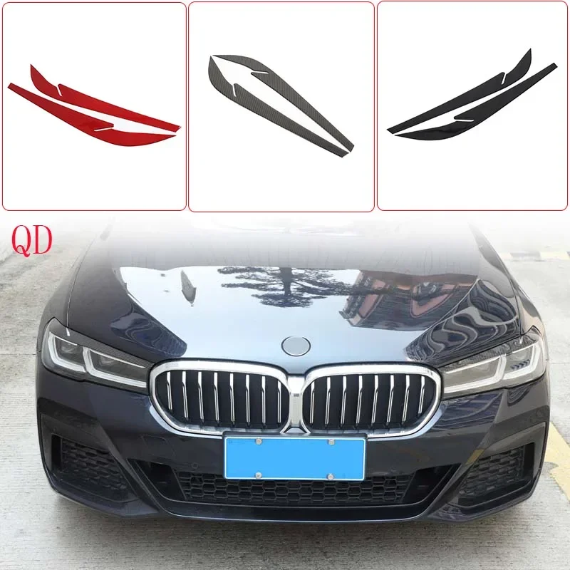 Soft Carbon Fiber For BMW 5 Series G30 2018-2023 Car Headlight Eyebrow Decorative Strip Stick Exterior Protection Accessories