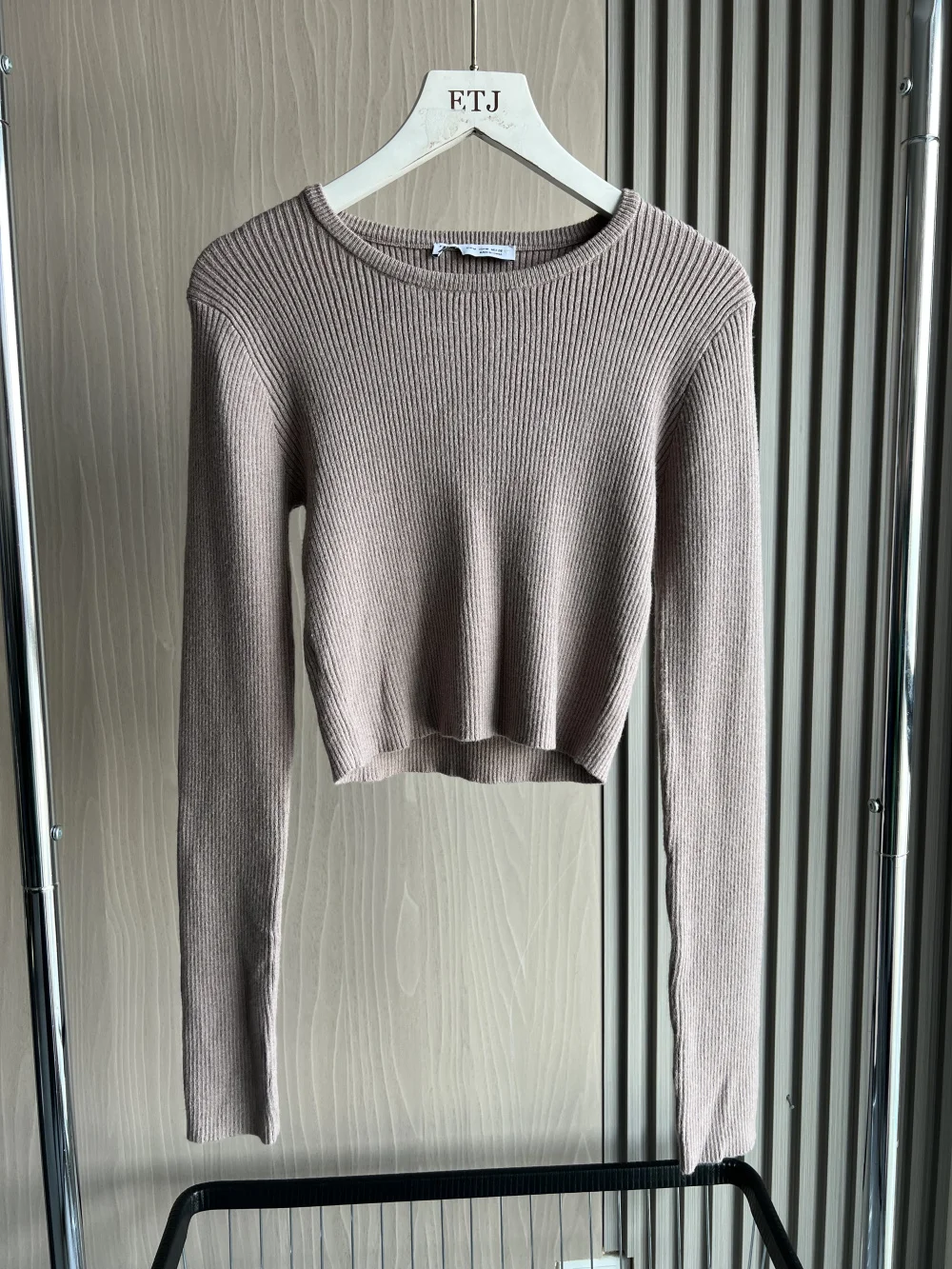 Short knit Top for Women 2024 traf new blend solid color All-match soft touch thread knit long sleeve short top for women