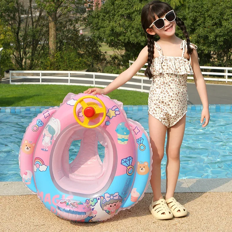 Baby Inflatable Swim Ring Toy Aircraft Shape Swimming Circle Seat Float Swimming Pool Beach Summer Water Toy Floats for Children