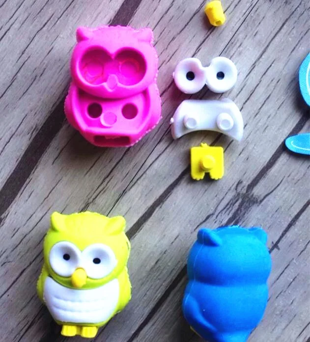 2pcs/lot Kawaii 3D Owl design non-toxic eraser students' gift prize Children's educational toys office school supplies