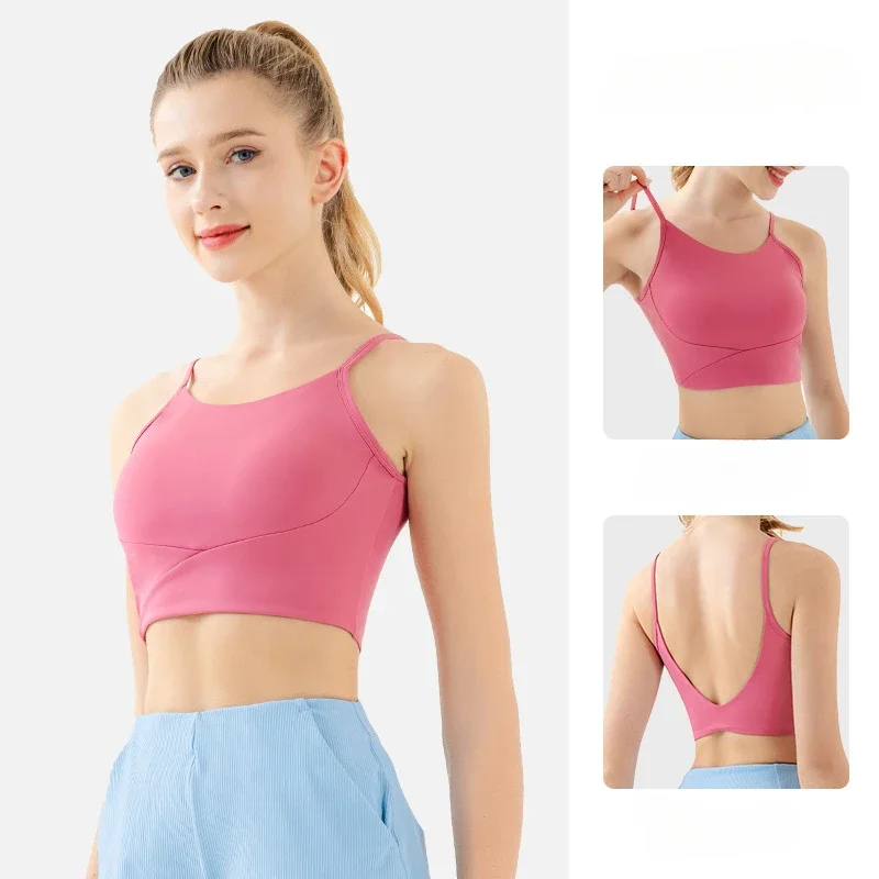 

Yoga Vest Fixed Chest Pad Beauty Back Yoga Top Sport Bras Women Yoga Push Gym High Sopport Strong Bras Sports Woman Gym Fitness