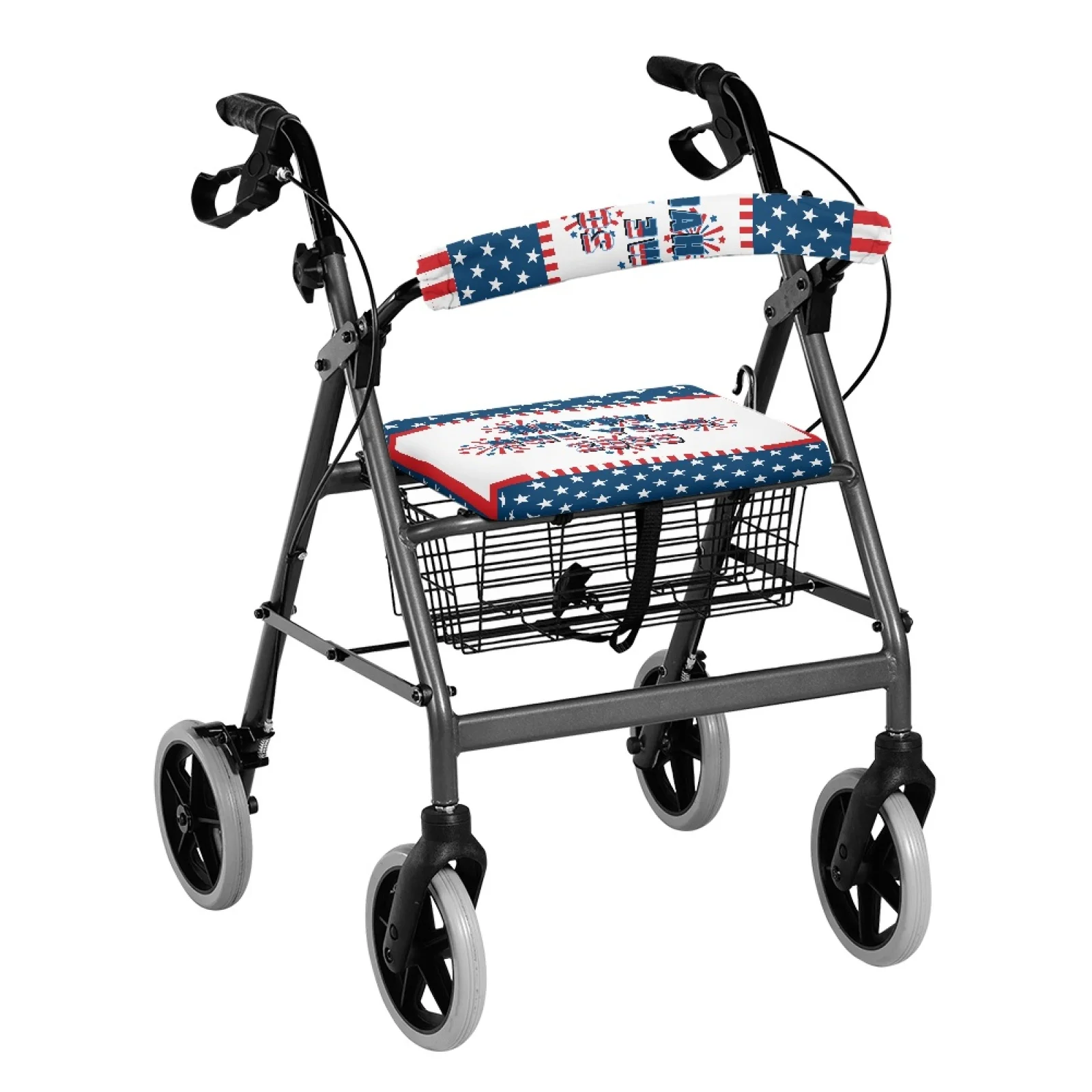Coloranimal American Flag 2 Pcs Walker Seat Cover Rollator Decorations for The Elderly Streets