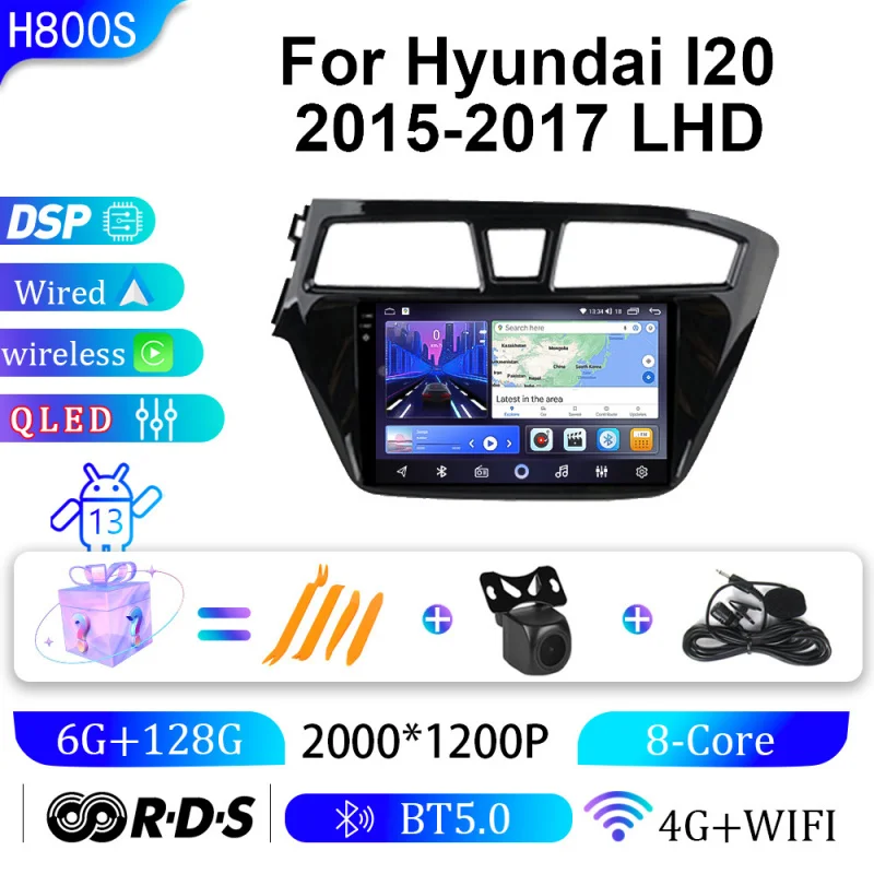 

For Hyundai I20 2015-2017 LHD Car Intelligent Systems Android Car Player GPS WIFI Carplay 4G Car Radio Navigation Stereo