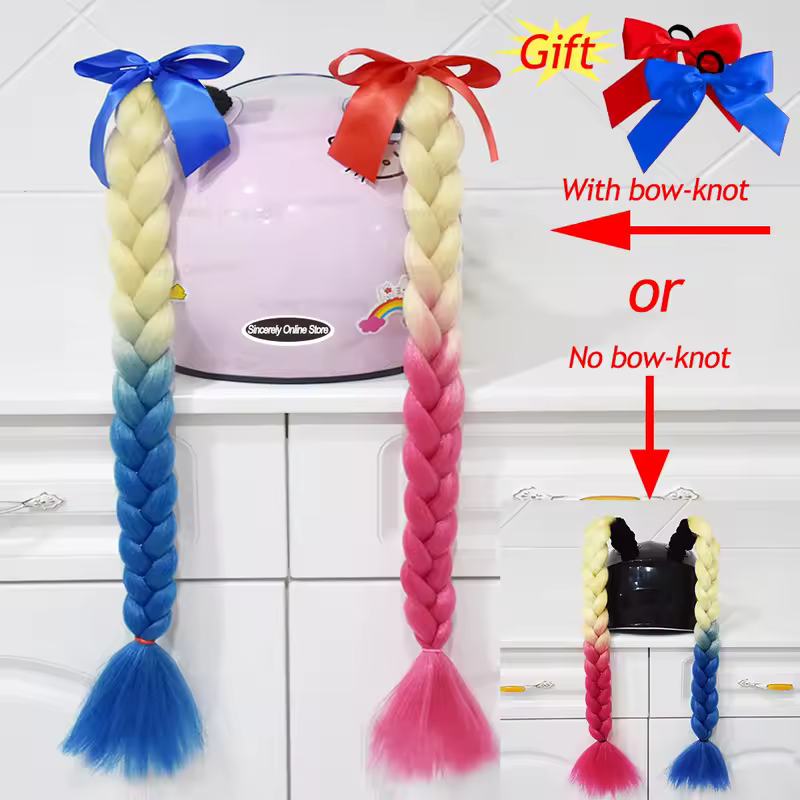 2pcs/pair New Motorcycle Helmet Braids Woman Braids Wig For Motorbike Helmets 164 colors Twist Dual Pigtail Ponytail With Sucker - Image 15