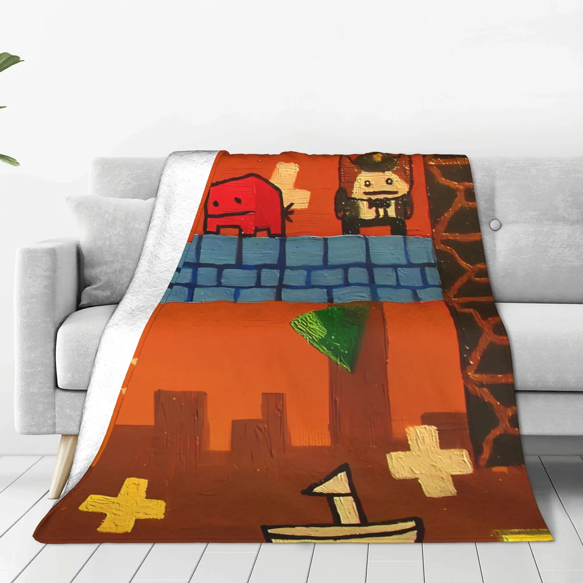1PC Home Cutecore Act One BattleBlock Theater Blanket Super Cosy Plush Home Living Room Sofa Halloween