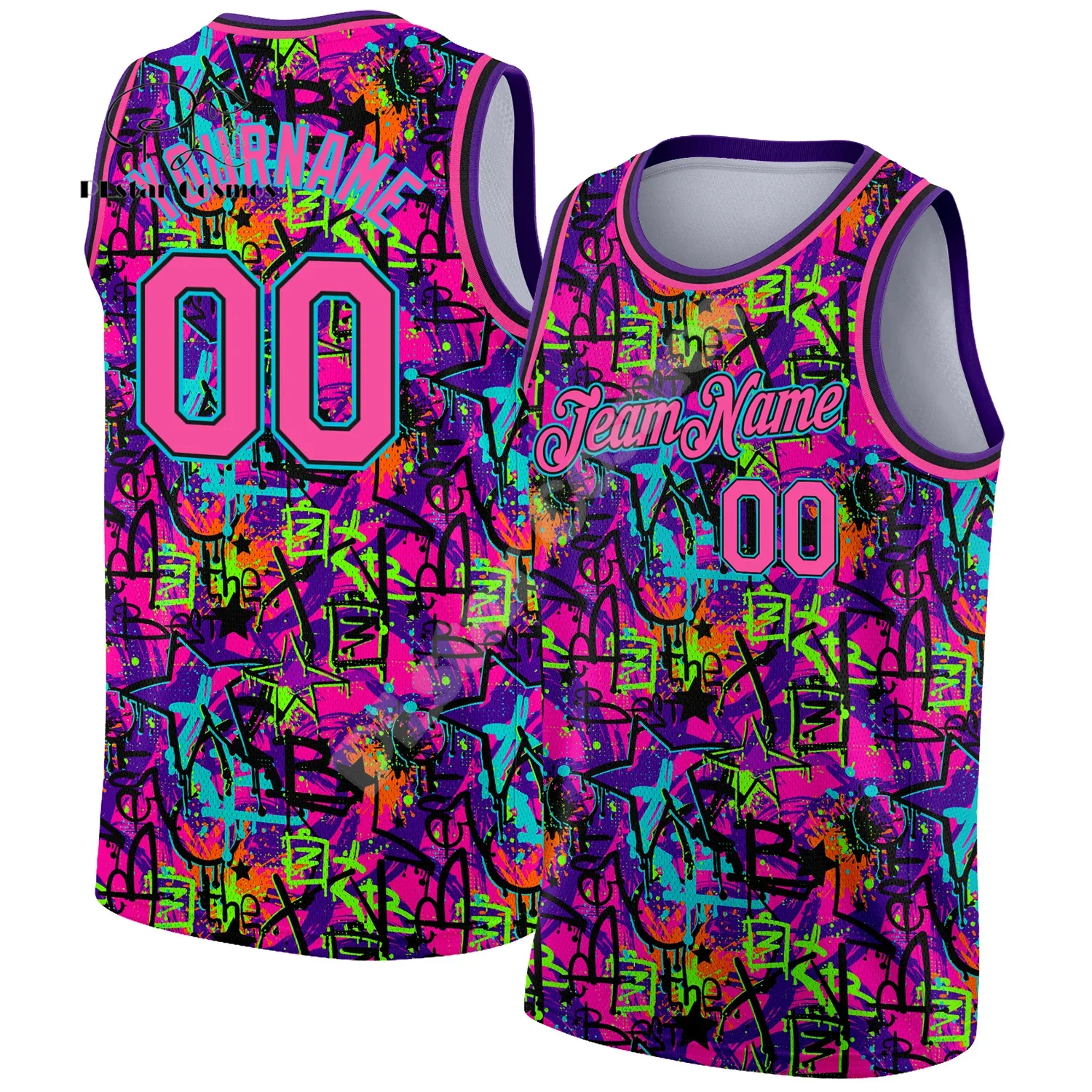 Custom Name Colorful Vintage Basketball Jersey Shirts Breathable Drop Shipping 3DPrint Summer Casual Tank Top Vest Sleeveless V7