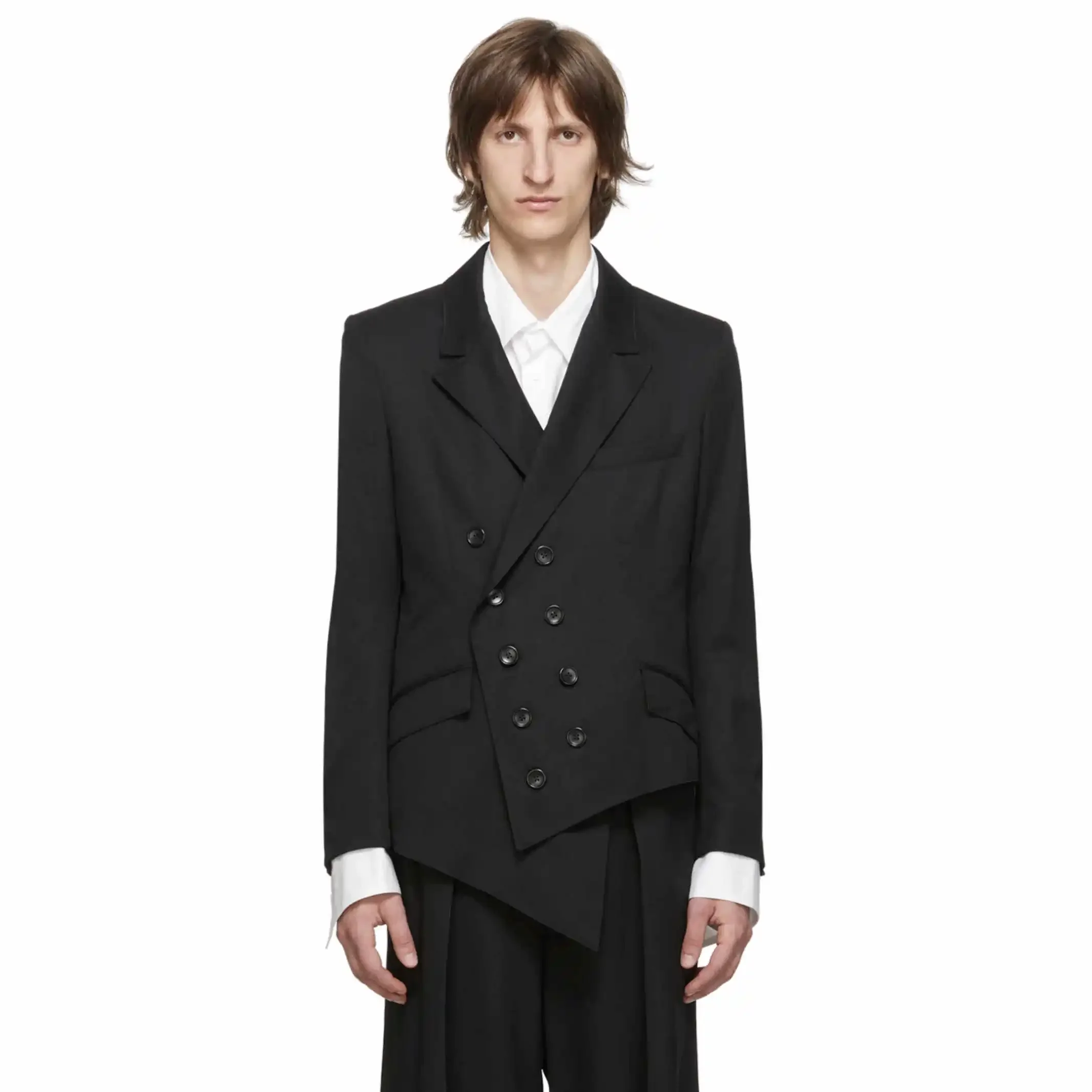 

YOJI OOAK GABA BUTTON deconstructs and destroys suit, men's casual wool jacket original design