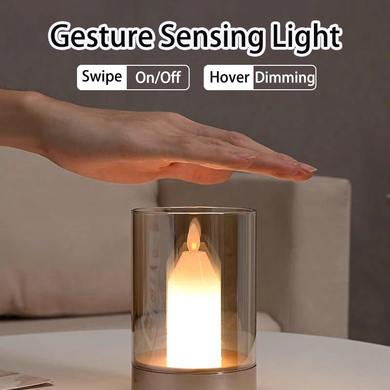 

gesture induction brightness Candle led lights Type-C charging, decorative light, atmosphere light, eye protection, no flicker