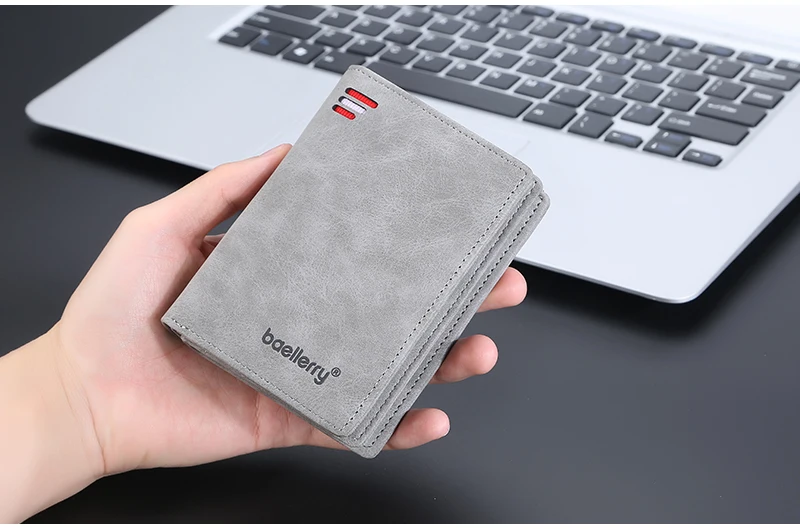 Brand Men PU Leather Short Wallet With Zipper Coin Pocket Vintage Big Capacity Male Short Money Purse Card Holder New