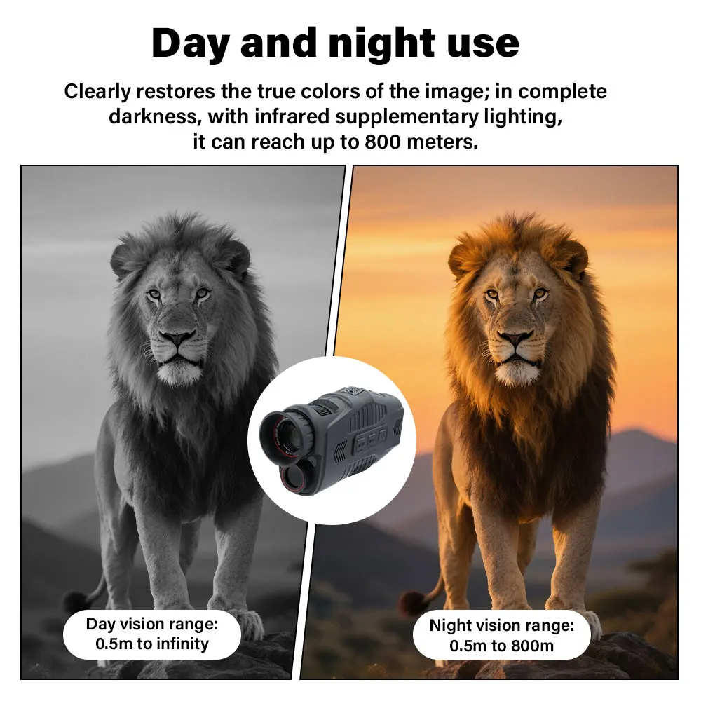 R11 1080P جهاز أحادي العين للرؤية الليلية بالأشعة تحت الحمراء ليلاً للاستخدام في الصور والفيديو 10XDigital 300M عرض مظلم كامل مسافة للصيد