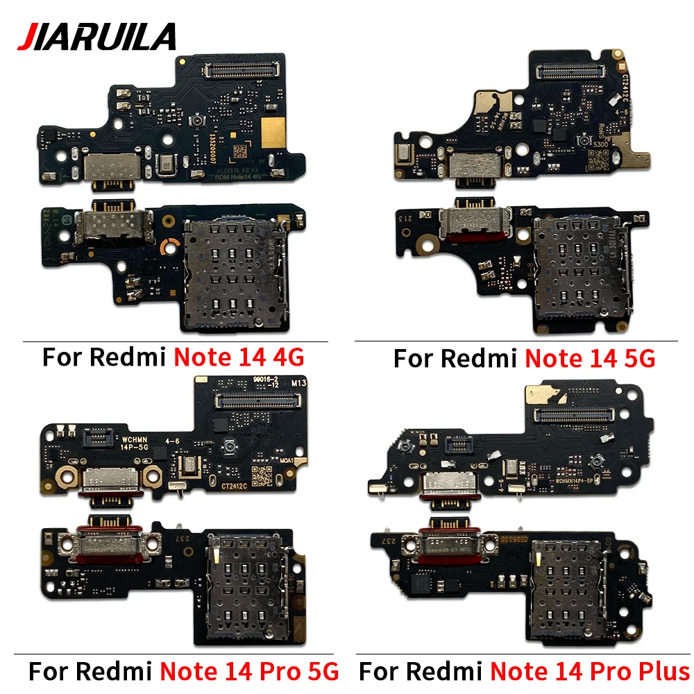 NEW USB Charger Connector Charging Port Micro Board Flex Replacement For Xiaomi Redmi 14C 14R 15C Note 14 5G 4G 14 15 Pro Plus
