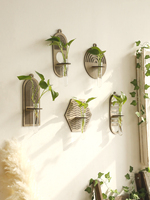 Wood Wall Vase for Green Plant Wall Mount Flower Vase Tube Boho Home Decoration Pastoral Style Plant Holder Living Room Ornament