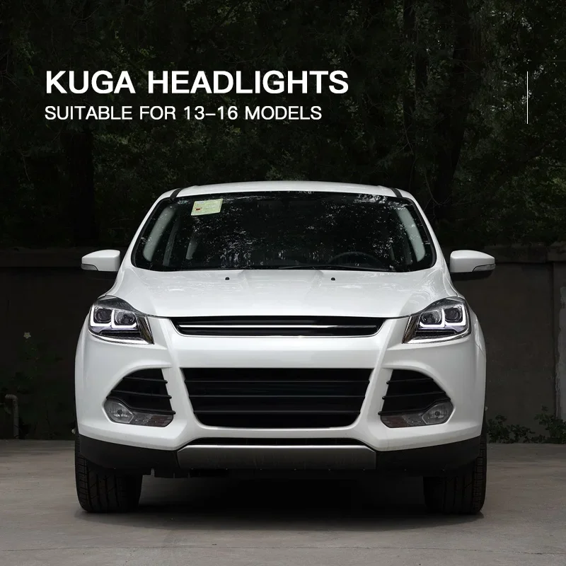 سيارة LED المصباح ضوء الجمعيات لفورد كوغا 2013-2016 السيارات الضباب DRL الفرامل بدوره مصباح إشارة التوصيل والتشغيل #6