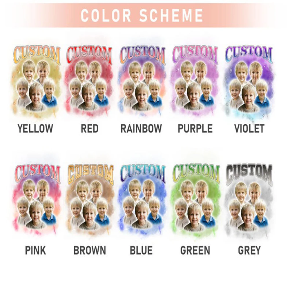 Personalized Baby Photo T Shirt Custom Kids Collage Mothers Day Gift Retro Vintage Family Photo Tee Birthday Baby Shower Gift view 4