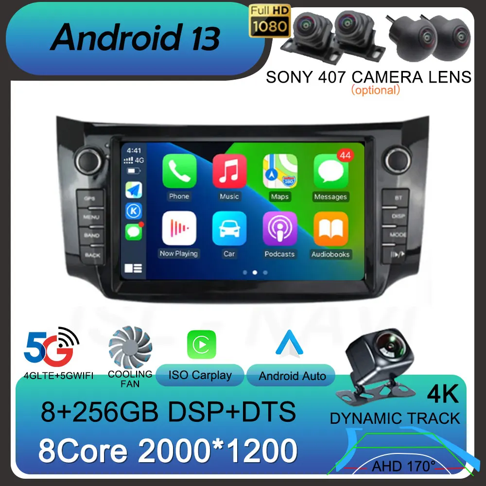 Carplay Android 13 autoradio per Nissan Sylphy B17 Sentra 2012 2013 2014 2015 2016 2017 2018 lettore Video Dvd multimediale Stereo