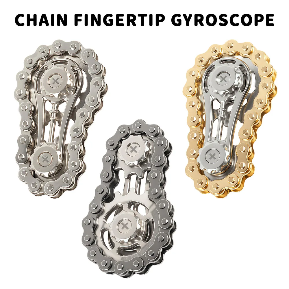 메탈 기어 체인 피젯 스피너 – 성인을 위한 스트레스 해소 장난감 |   감압 항불안 핸드 스피너
