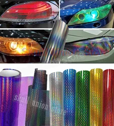 Auto Laser Waben scheinwerfer Rücklicht Vinyl Film Wrap Auto Scheinwerfer Motorrad Licht Tönung Film Nebels chein werfer Waben aufkleber