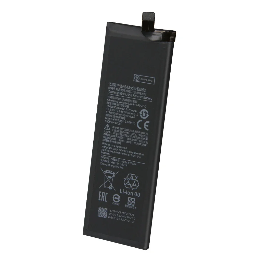 

Совершенно новый сменный аккумулятор BM52 емкостью 5260 мАч для Xiaomi CC9 PRO Xiaomi NOTE 10 Note 10 Pro Note 10 Lite
