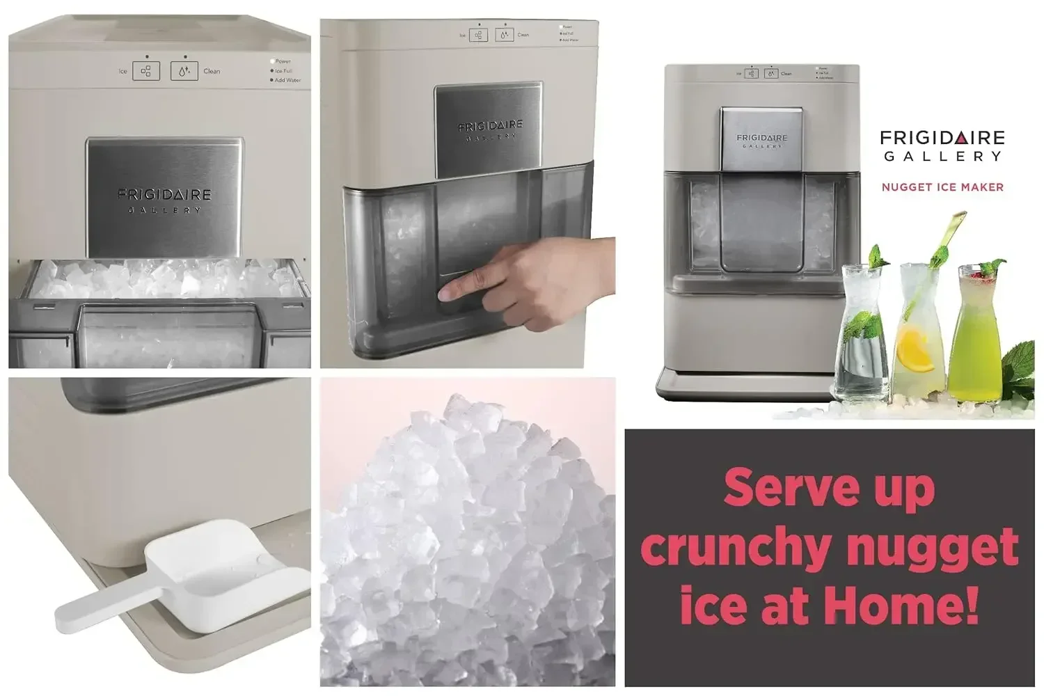 Hot sales Cross-borderIce Machine With Transparent Window, Sonic Ice Maker With 44 Lbs. Capacity