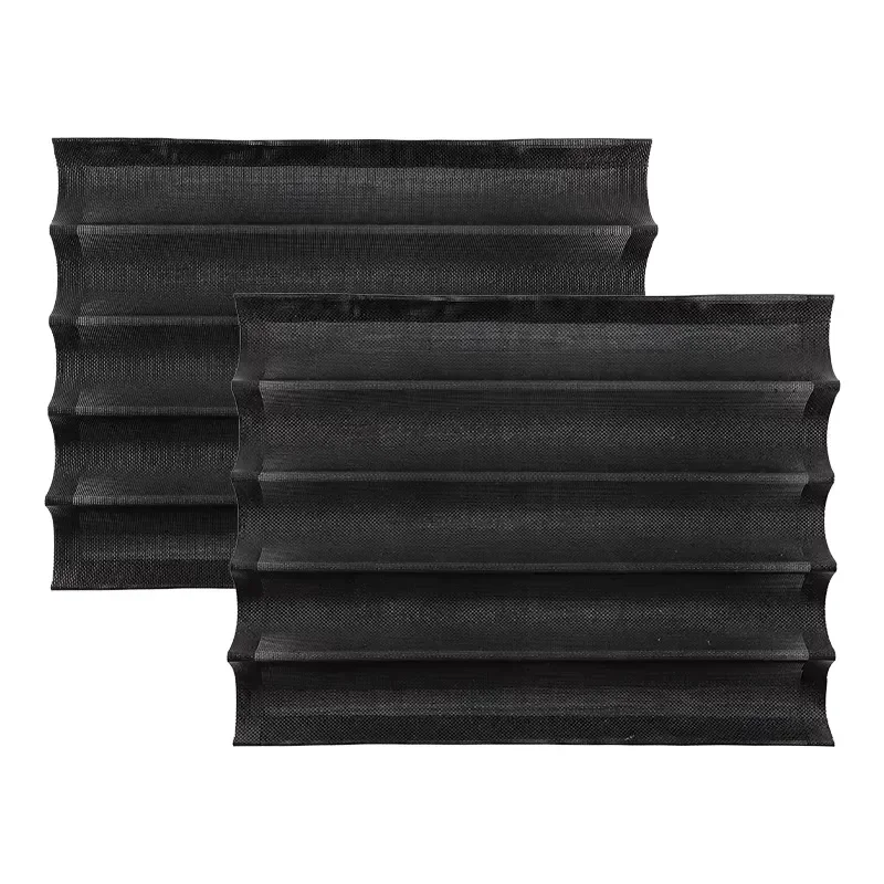 5 Pack Black Perforated Silicone Baguette Pan Customizable Dishwasher Safe Heat Resistant Non Stick Easy Demoulding