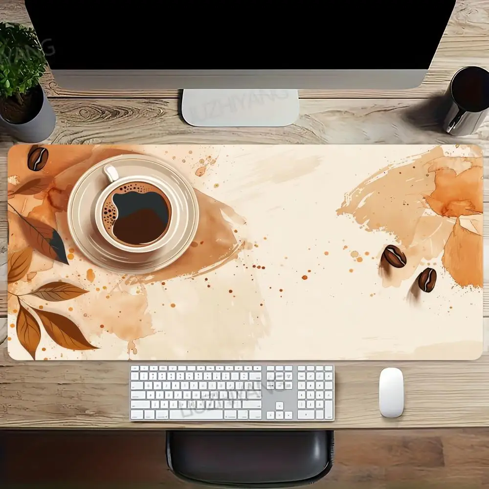 

Coffee Pattern Mouse Pad XL Computer Accessories Office Game Table Mats Rubber Anti-slip Gaming Keyboard XXL Mousepads Desk Pads