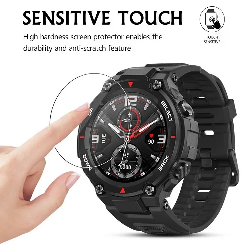 Protector de pantalla para reloj inteligente Amazfit t-rex Pro, película protectora antiarañazos de vidrio templado, 5 piezas