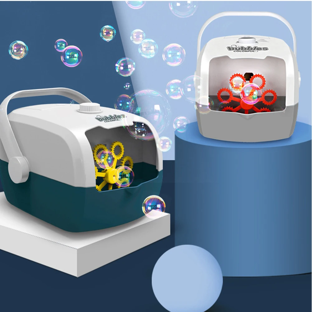 Portable Automatic Bubble Machine For Kids Wedding Party Blowing Continuous Bubbles Gift Romantic Atmosphere Easy Grey