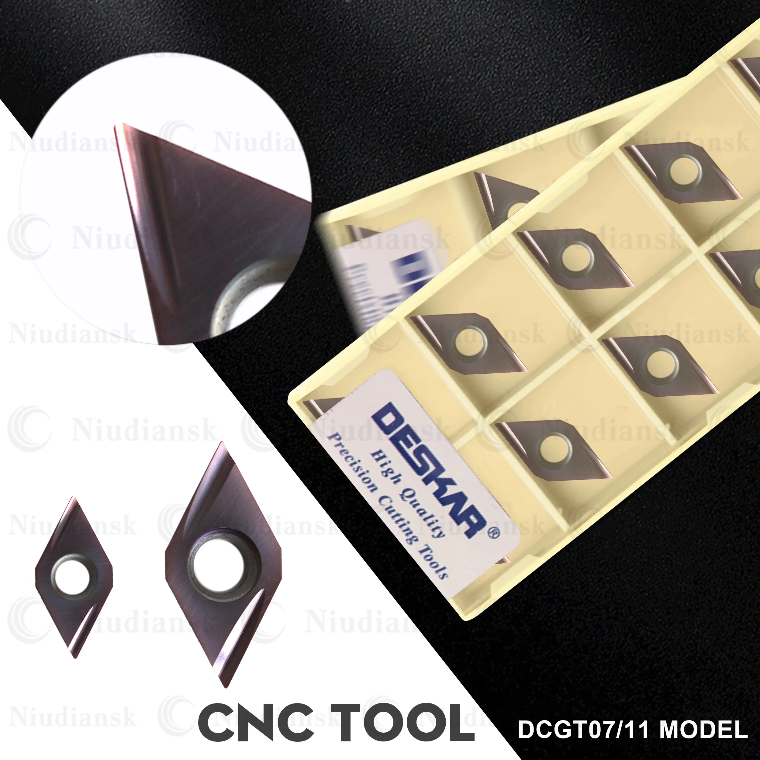 Lâminas Internas do Diamante do Furo do Deskar-cnc Inserções do Carboneto Aço Inoxidável Dcgt070202 Dcgt070204 Dcgt11t302 Dcgt11t304 R-u Lf6018