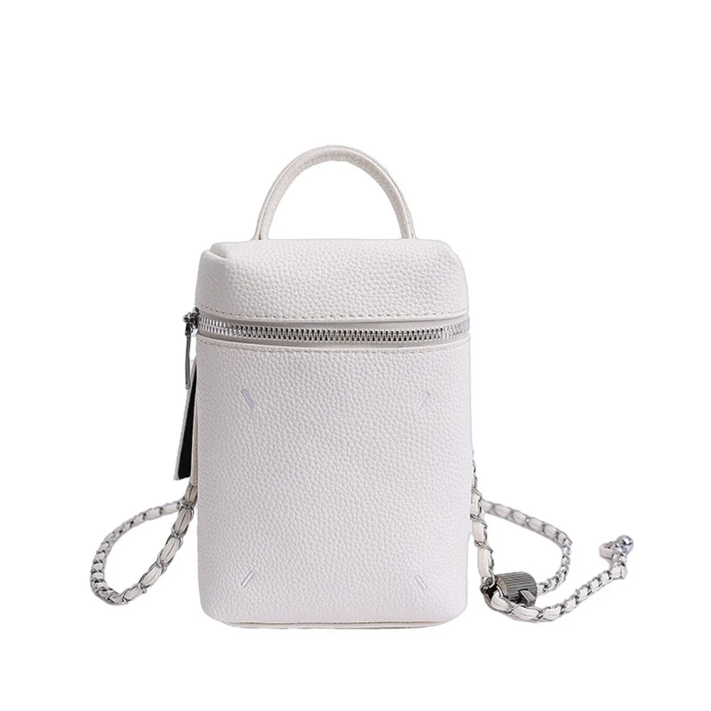 

Fashion Korean Leather Square Bag Solid Color Small Single Shoulder Bag High-grade Chain Women’s Handbag Girls