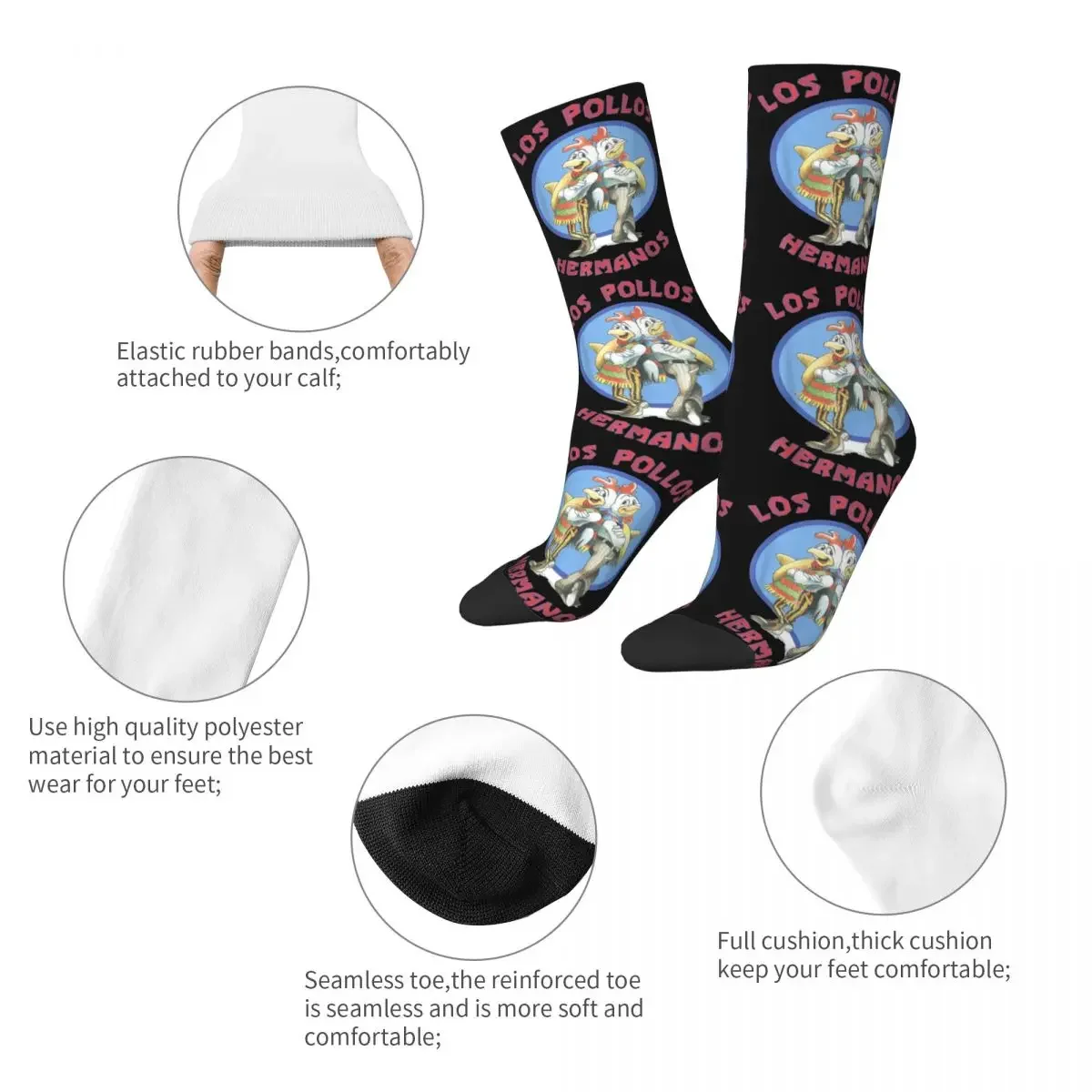 Los Pollos Hermanos Design Crew Socks Merch for Women Compression Dress Socks