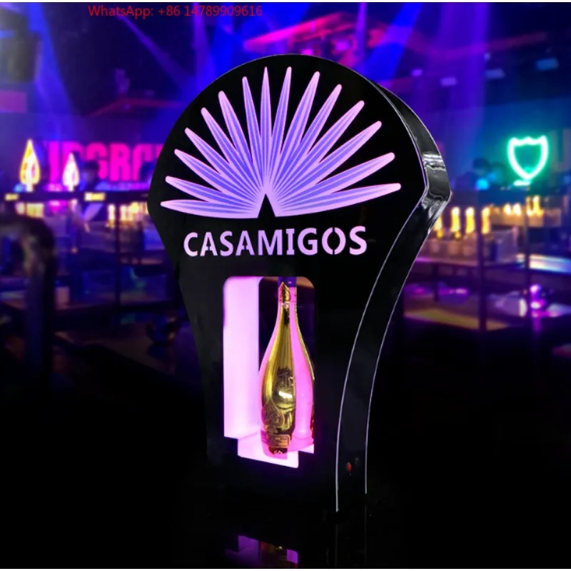 Premium Custom LED Liquor Display StandOEM Modern LED Acrylic CASAMIGOS Sign Glorifier Nightclub  Hotel Supplies For Flash