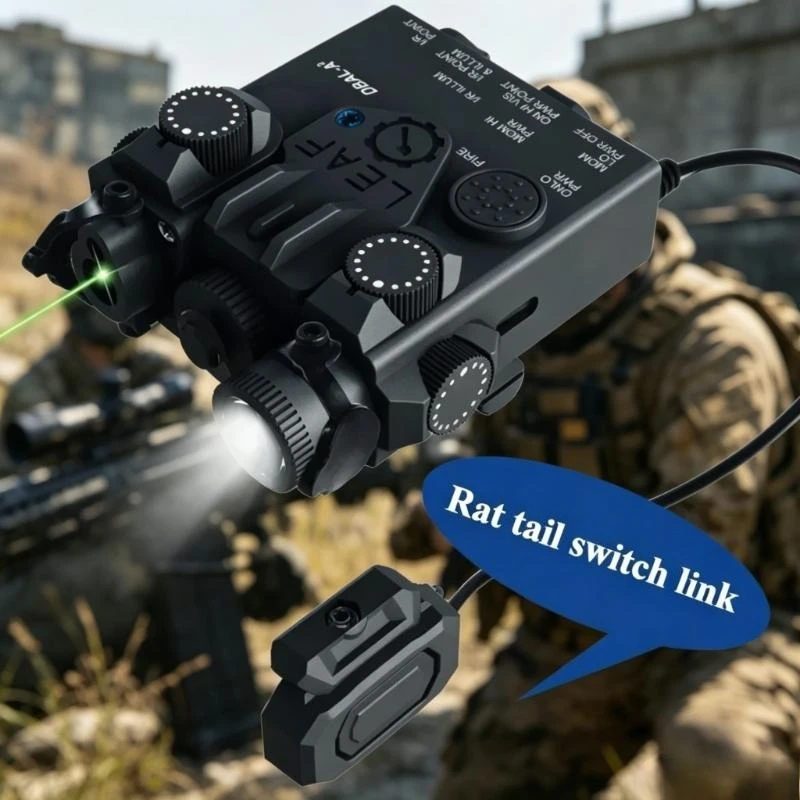 

2026 NEW DBAL-A2 Red Green Laser & White LED Lamp Target Indicator Fit 20mm Rail For Outdoor Sport Toy Part