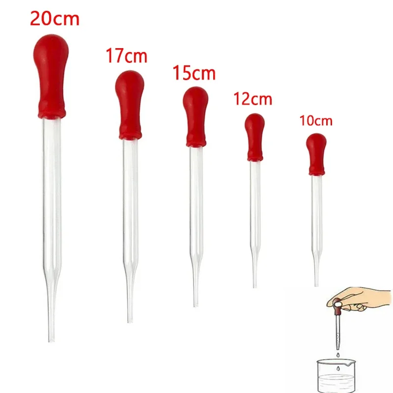 10 Stück Glaspipetten-Tropfer mit roter Gummikappe, Tropfpipette für flüssige ätherische Öle – Detail 1
