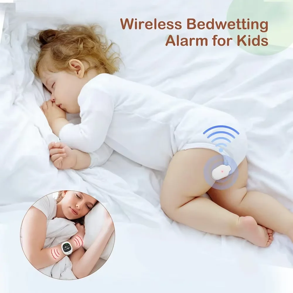 40M Wireless Bedwetting Alarm Adults Elder Potty Training Sensor Enuresis Bedwetting Alarm with Wristband for Kids Elder Care