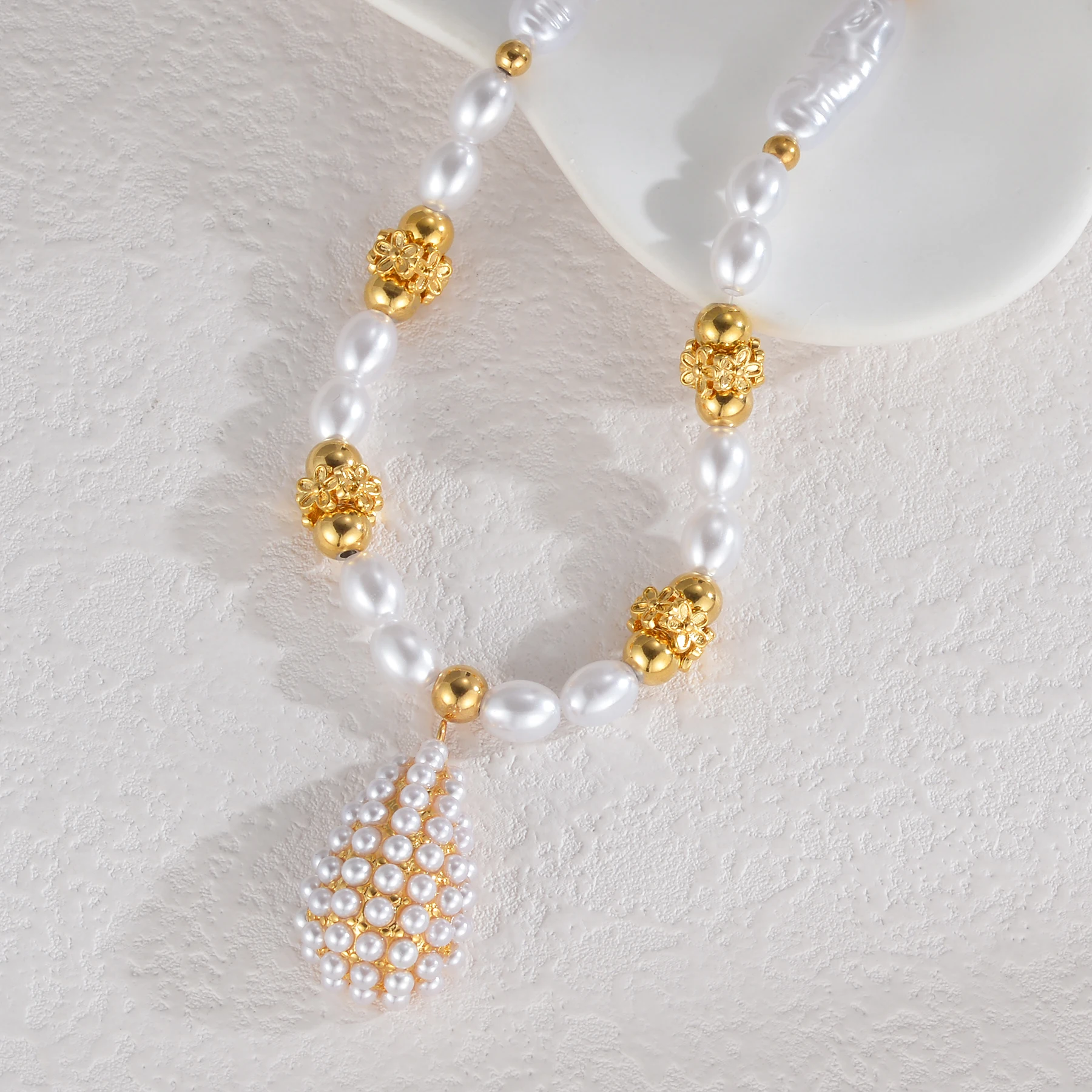 Kalung Mutiara Geometris Tidak - Pearl Choker Necklace Vintage ulasan dan harga