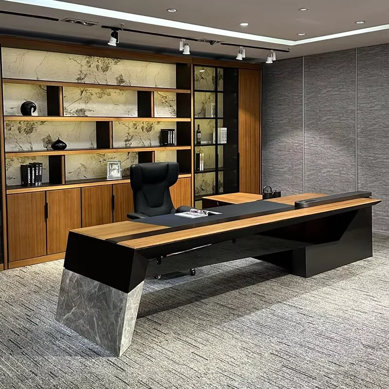 Black Designer Executive Desk Strong Leg Support Large Luxury Office Desks Drawers Modern Mesa De Escritorio Office Furniture
