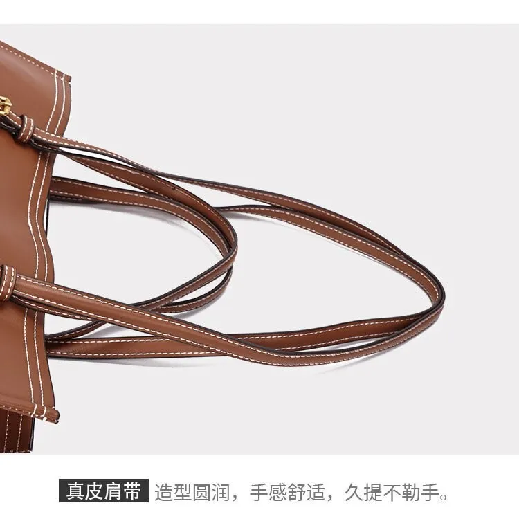 NEW Brand Designer Leather  High-end Feel Retro Shoulder Bag Versatile Women Crossbody Super Popular Handbag big Bag