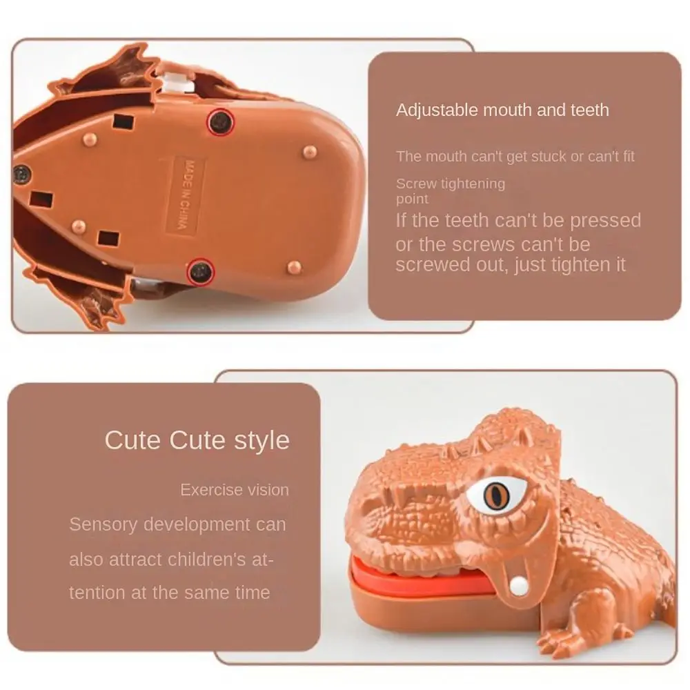 Trick Random Color Mini Dinosaur Bite Finger Toy Stress Reliever Plastic Dinosaur Decompression Toy Bite Hand Toy Gift