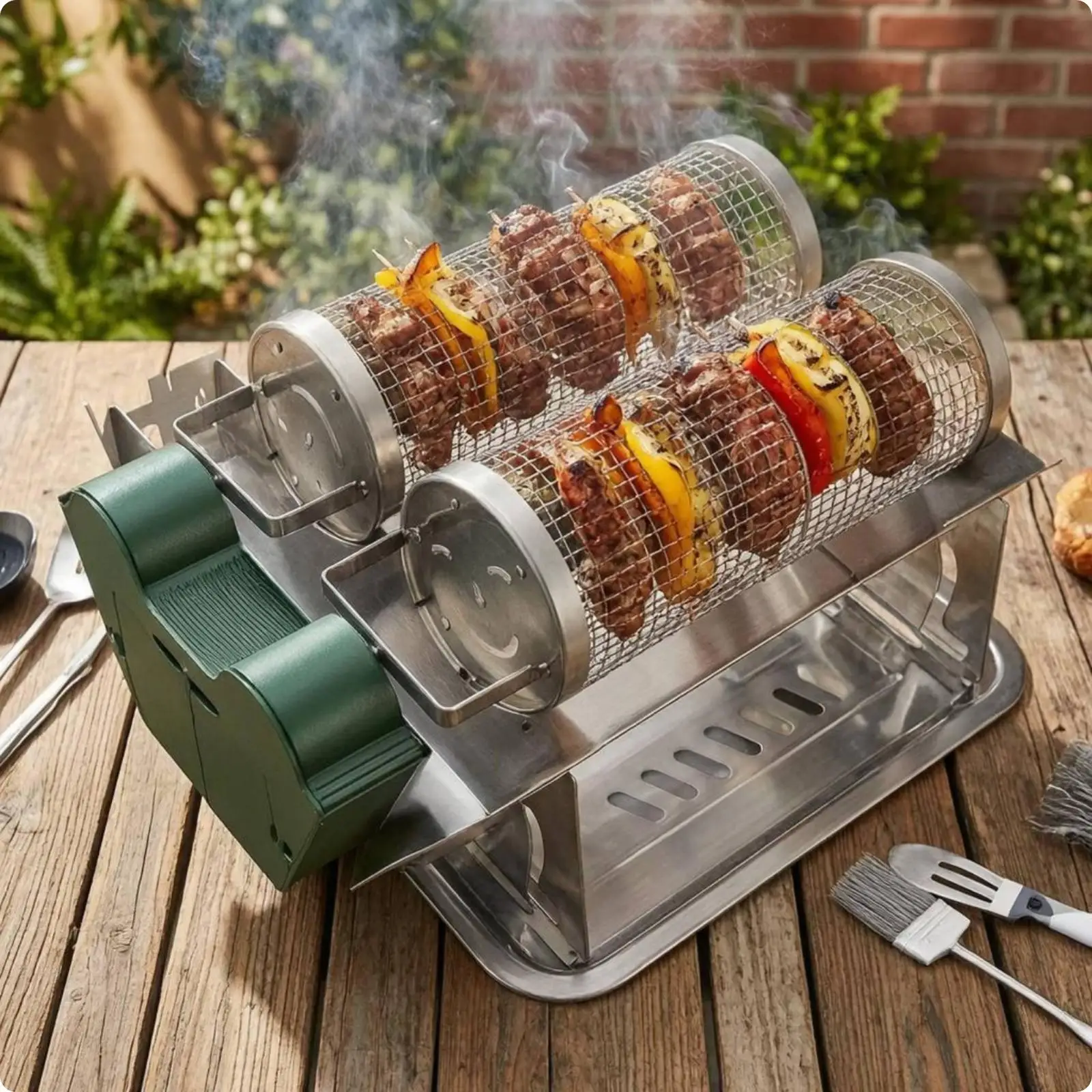 griglia-elettrica-per-barbecue-con-cestello-rotante-forato-resistente-alla-ruggine