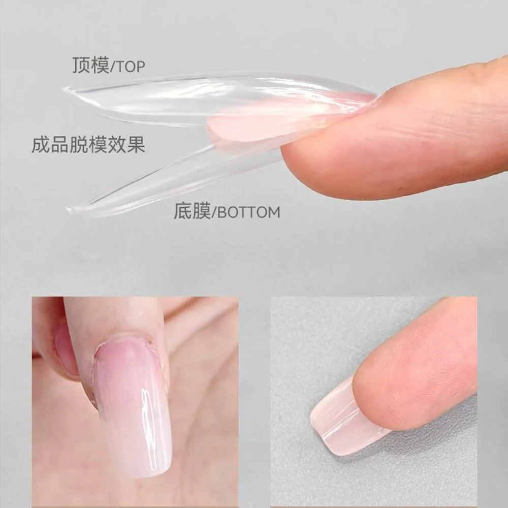 180 pçs sanduíche formas duplas de unhas 15 tamanho caixão amêndoa extensão de unhas formas duplas reutilizáveis formas inferiores superiores extensão da arte do prego