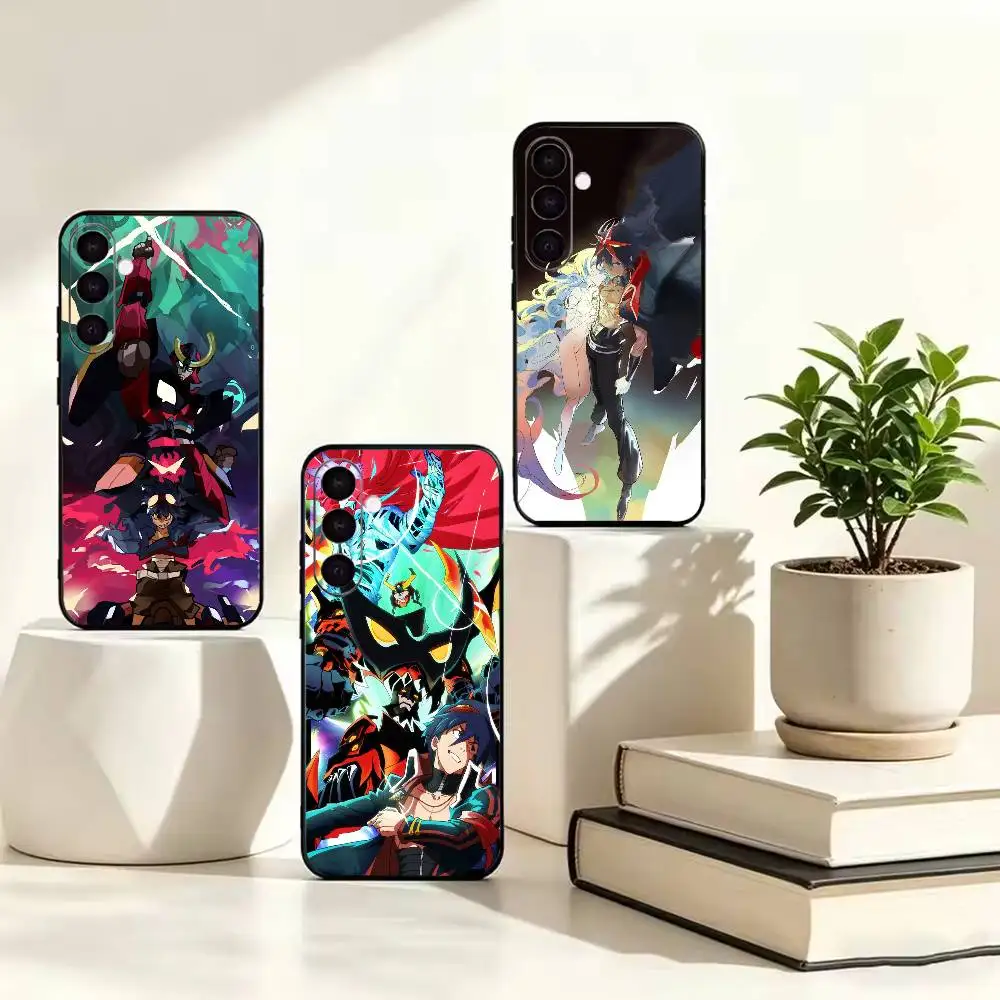Anime T-Tengen Toppa G-Gurren Lagann  Anti-drop Black Soft Silicone Case For Samsung Galaxy A73 A72 A71 A53 A52 A51