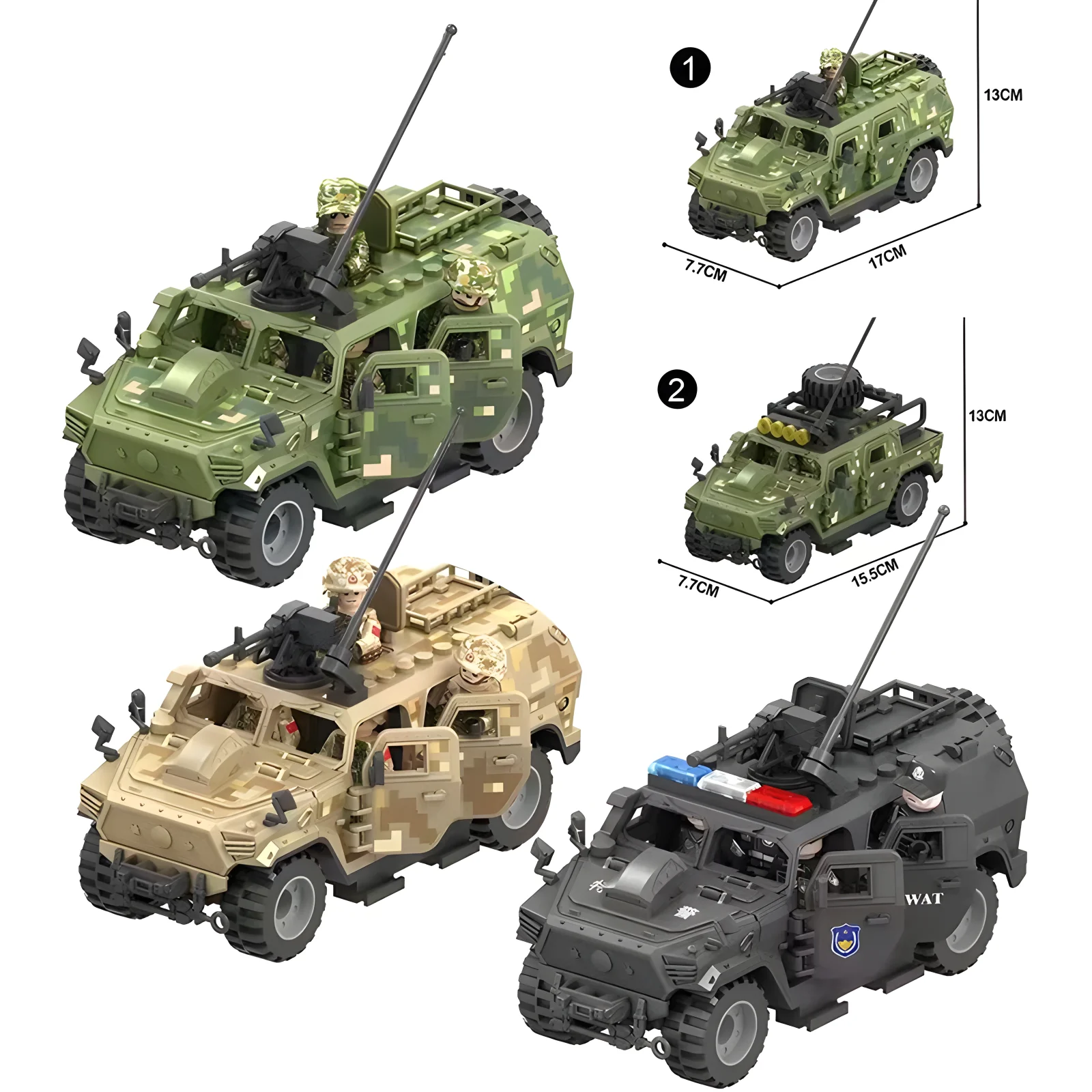 Bloques de construcción militares, armas SWAT, fantasma del ejército, soldados de las fuerzas especiales, Gángster, vehículo blindado, modelo de coche, accesorios, juguetes de pistola