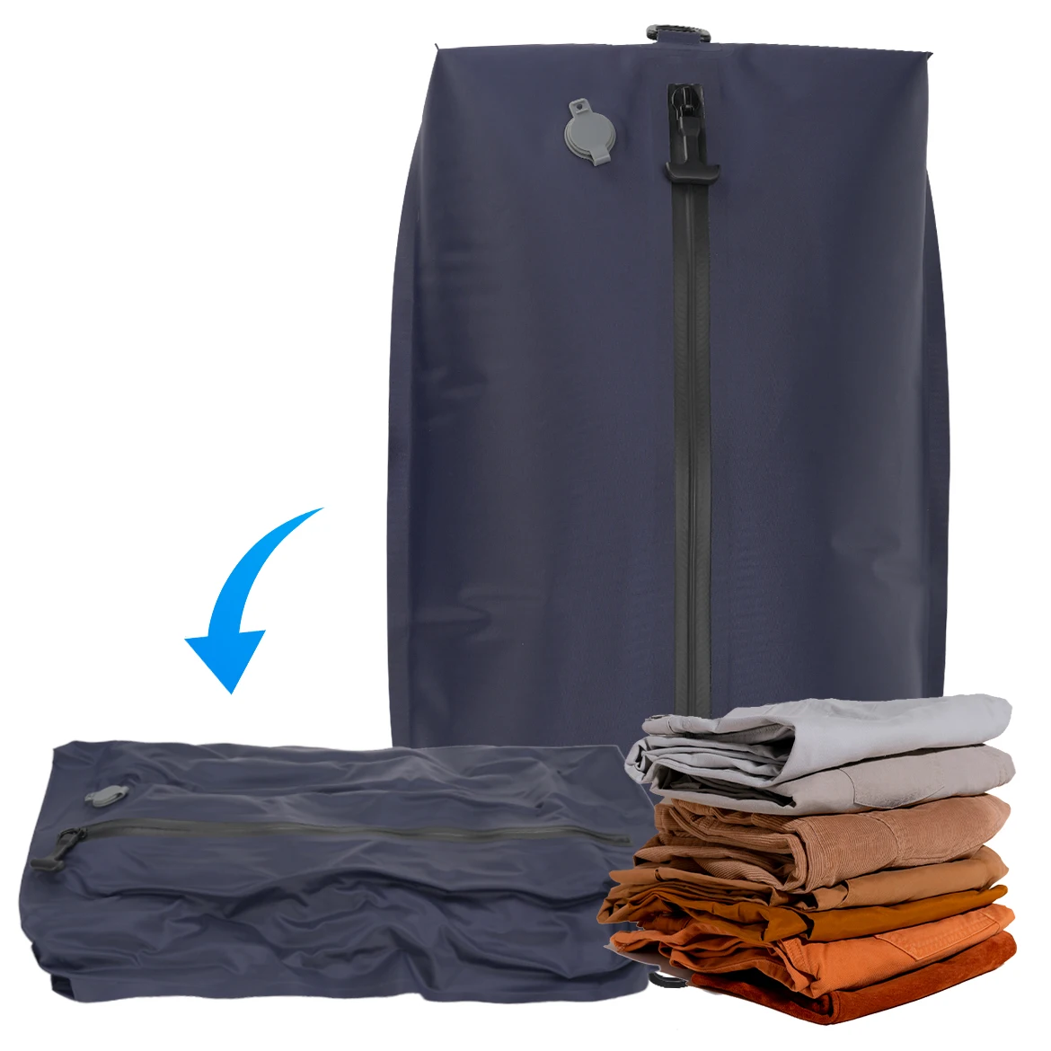 Reusable Travel Vacuum Compression Bags with High-Quality Zippers - Durable TPU Portable Luggage, Waterproof,Suitcase Organizers