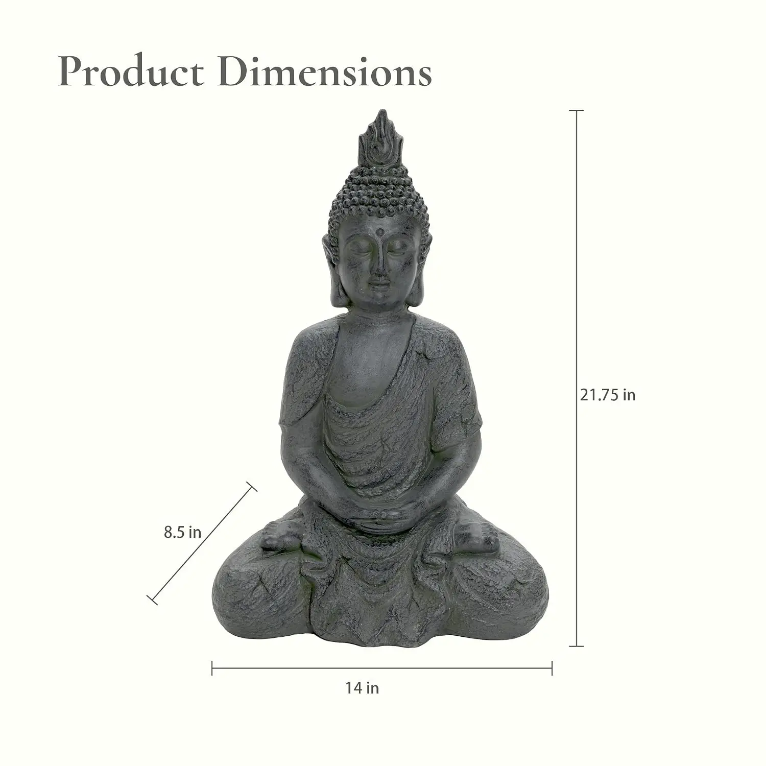 LuxenHome Large Buddha Statue, 22