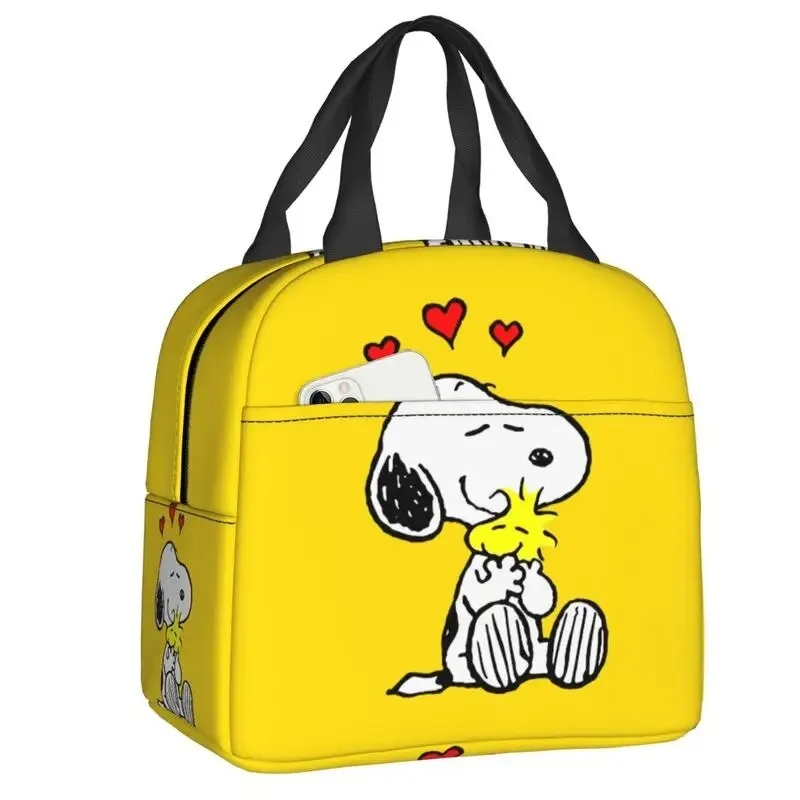 

Hot Sales Cartoon Snoopys Lunch Bag Anime Portable Children Meal Bag School Trip Lunch Picnic Dinner Cooler Food Meal Bag Gifts