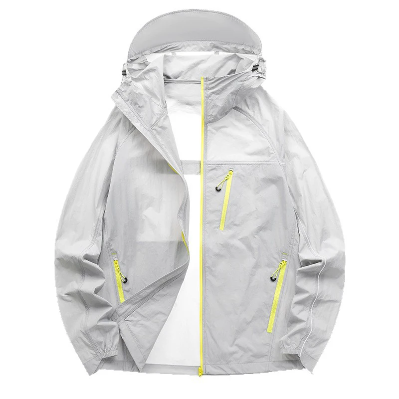Summer Men's Ultra-Light Sunscreen Jackets Outdoor Men UPF100+ Breathable Hooded Coats Quick Dry Men Fishing Jackets Clothing