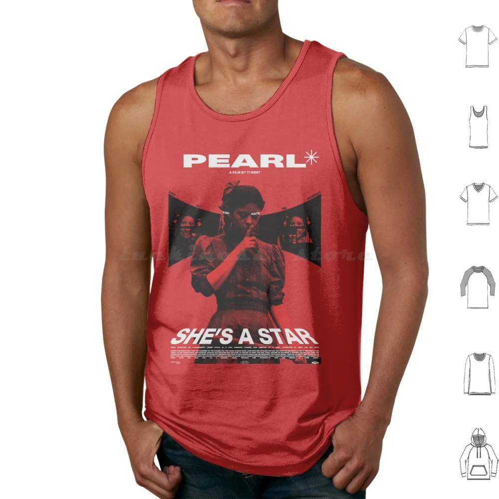 Pearl Tank Tops Vest Sleeveless Movie Film Pearl Tiwest Miagoth Mine Goth Maxxxine Movies A24 Cinema Pearl2022 2022